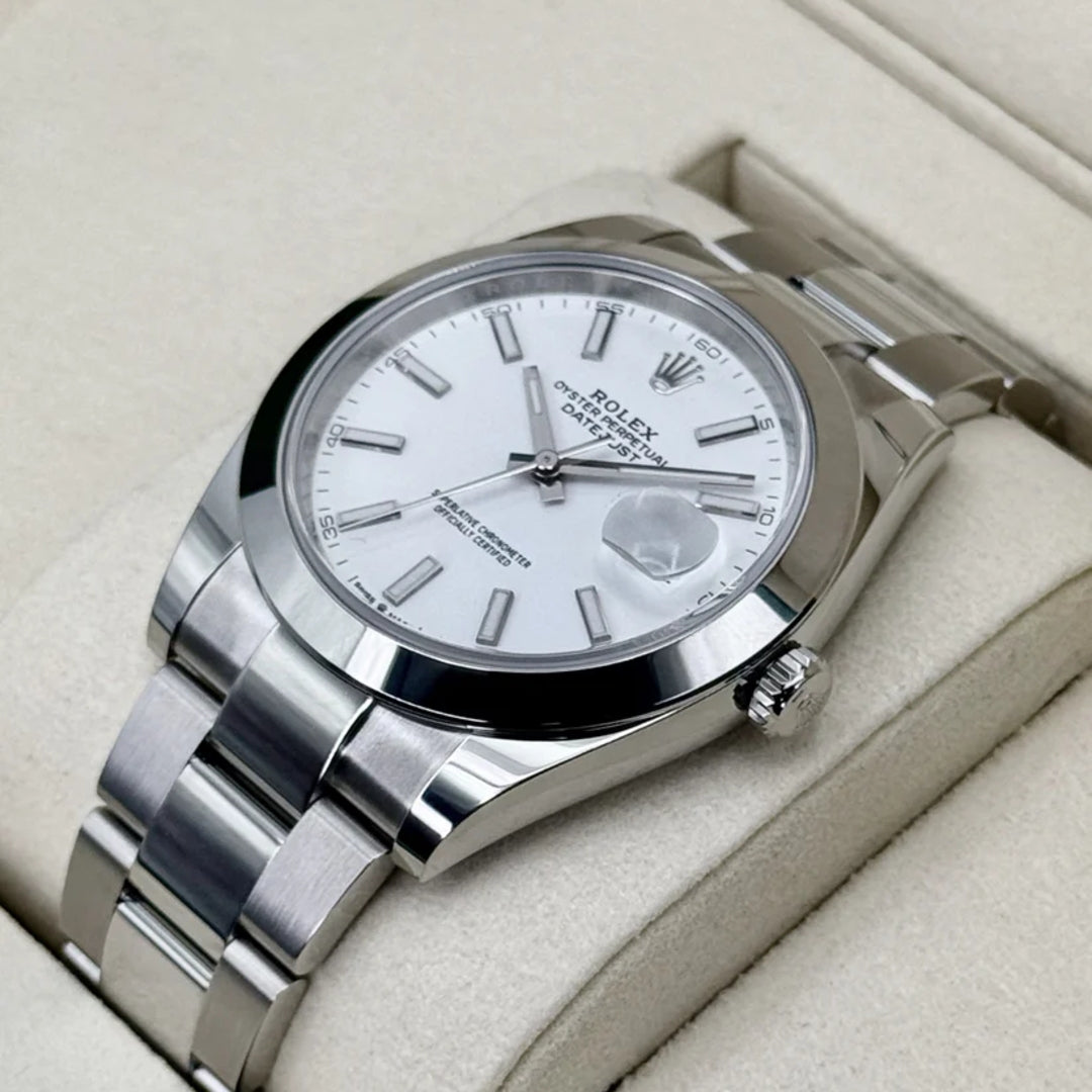 Datejust 41 Bianco Oyster Ghiera Liscia