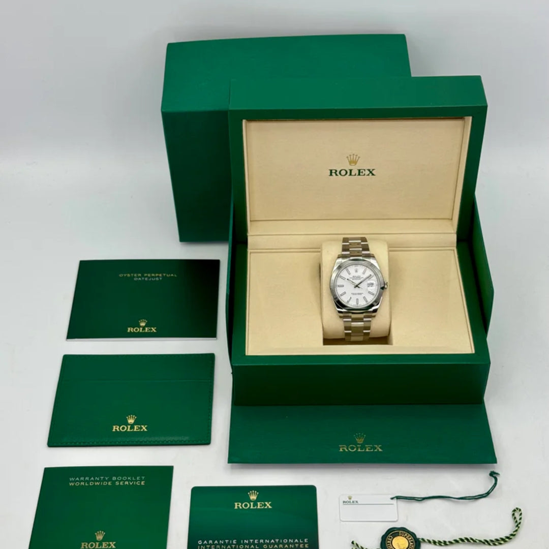 Datejust 41 Bianco Oyster Ghiera Liscia