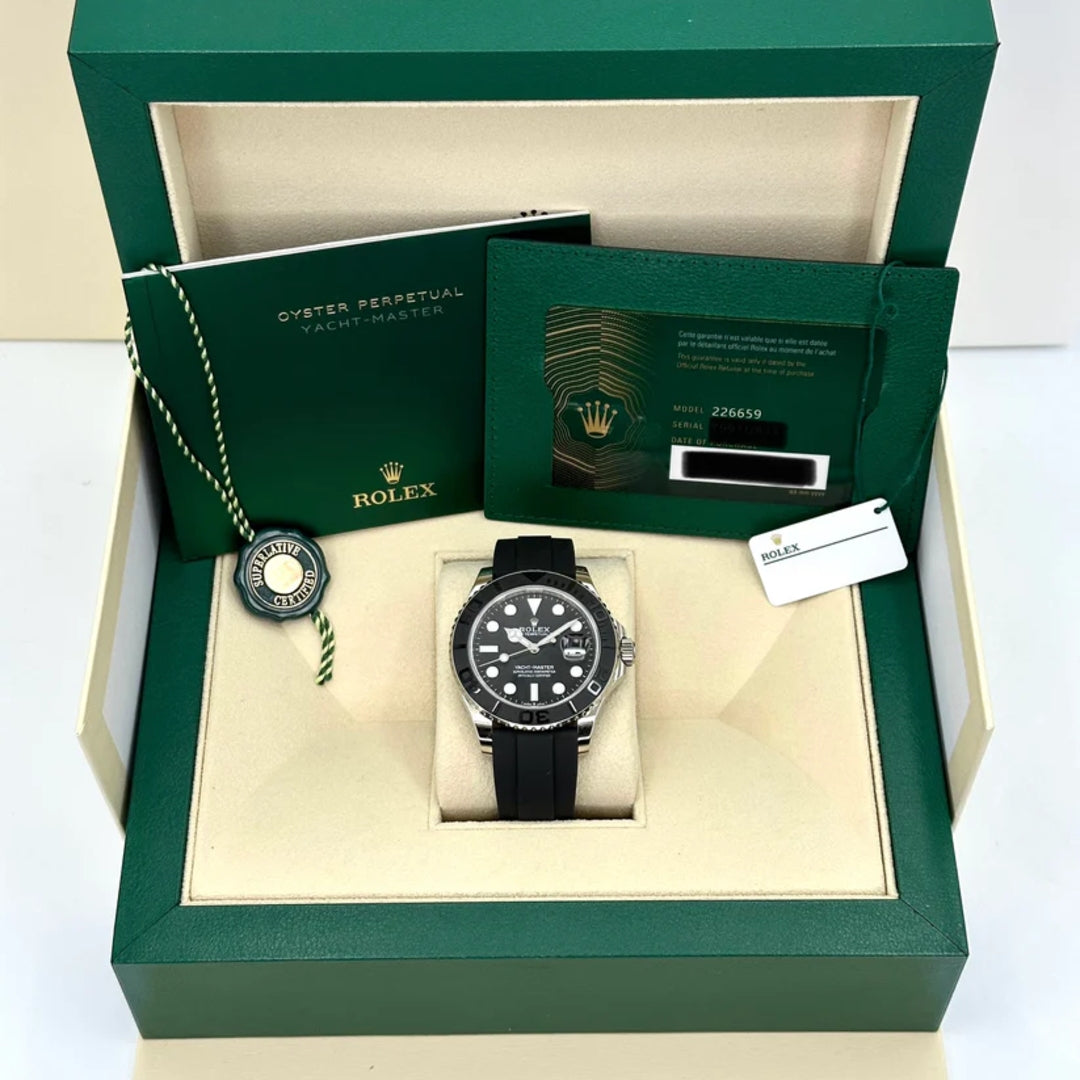 Yatch-master 42 mm Gomma Oro Bianco