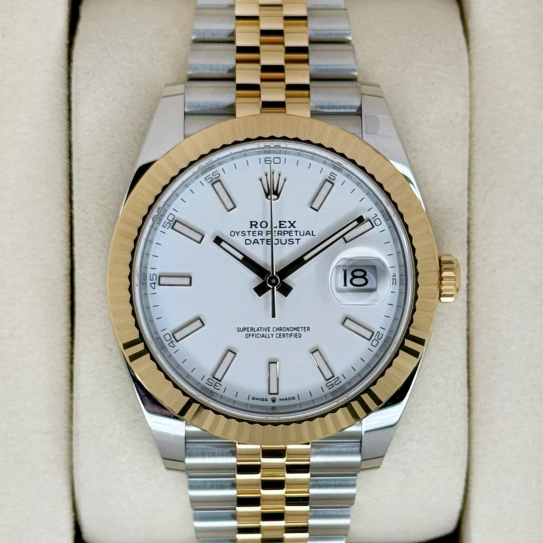 DateJust 41 mm Jubilee Acciaio/oro Quad. Bianco