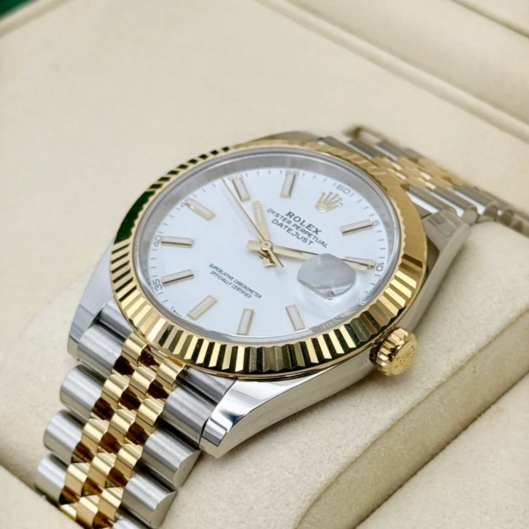 DateJust 41 mm Jubilee Acciaio/oro Quad. Bianco