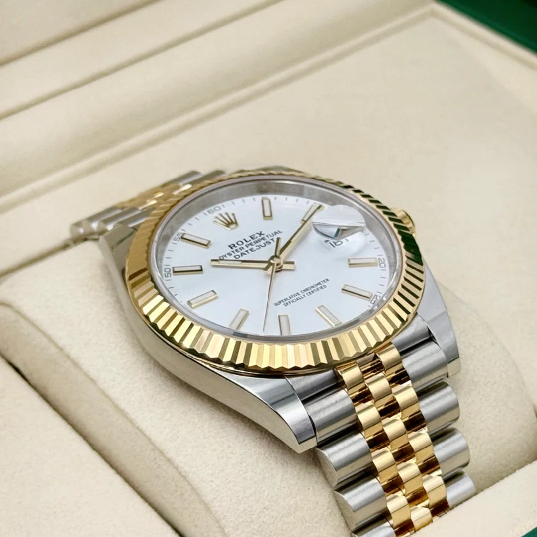 DateJust 41 mm Jubilee Acciaio/oro Quad. Bianco