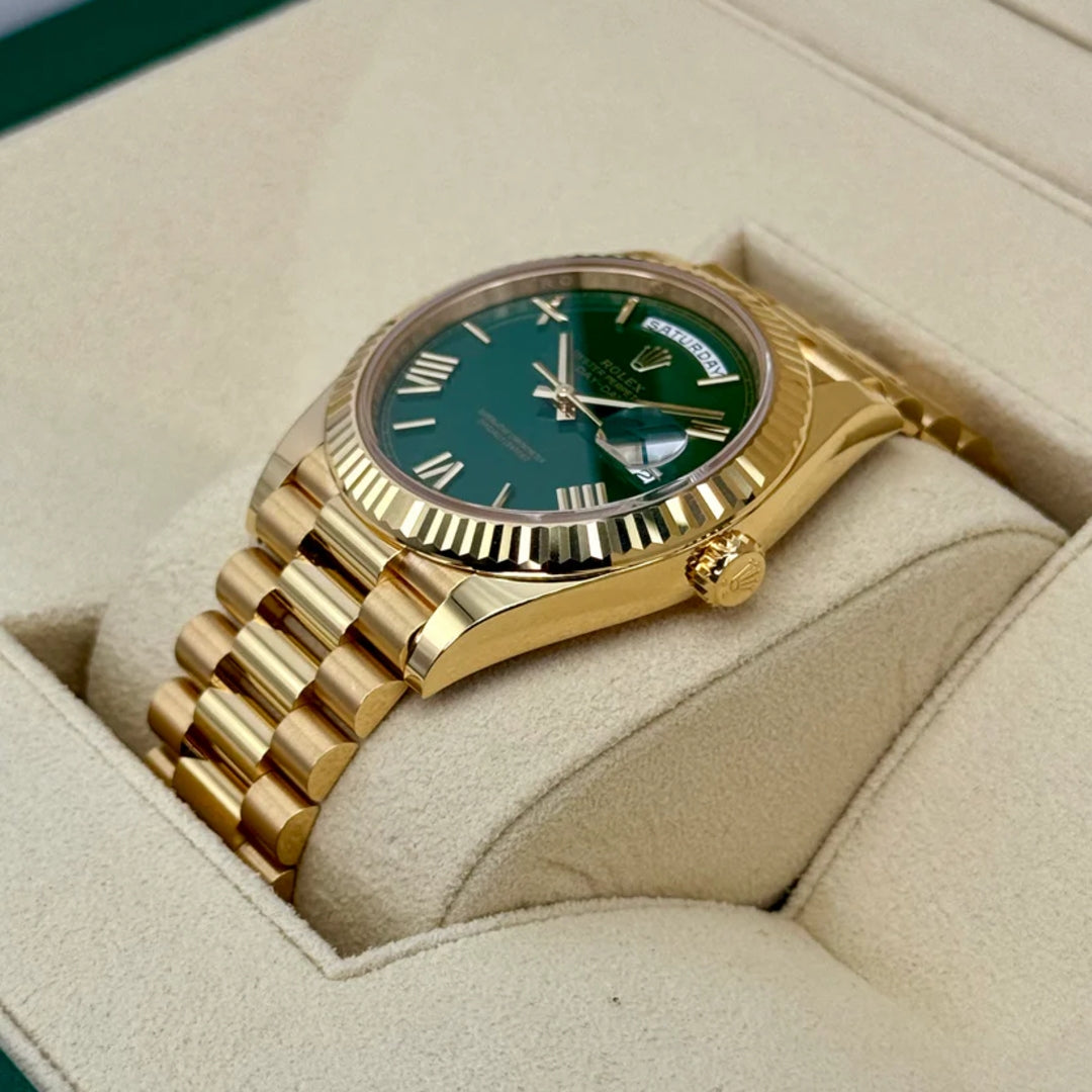 Daydate 40 mm Oro Giallo Quad. Verde