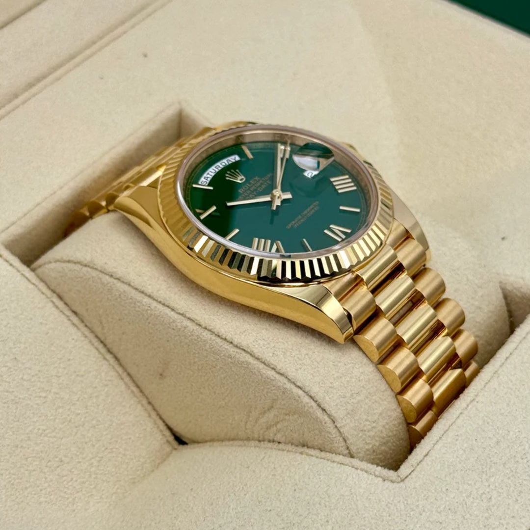 Daydate 40 mm Oro Giallo Quad. Verde