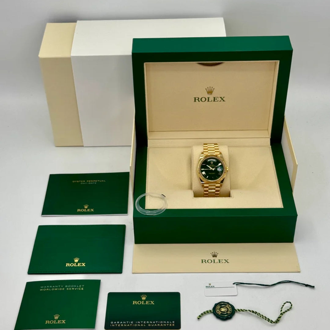 Daydate 40 mm Oro Giallo Quad. Verde