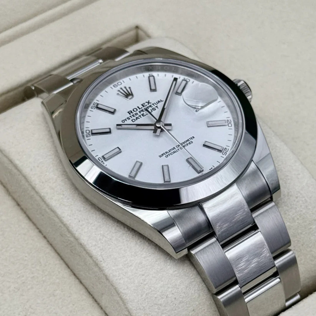 Datejust 41 Bianco Oyster Ghiera Liscia