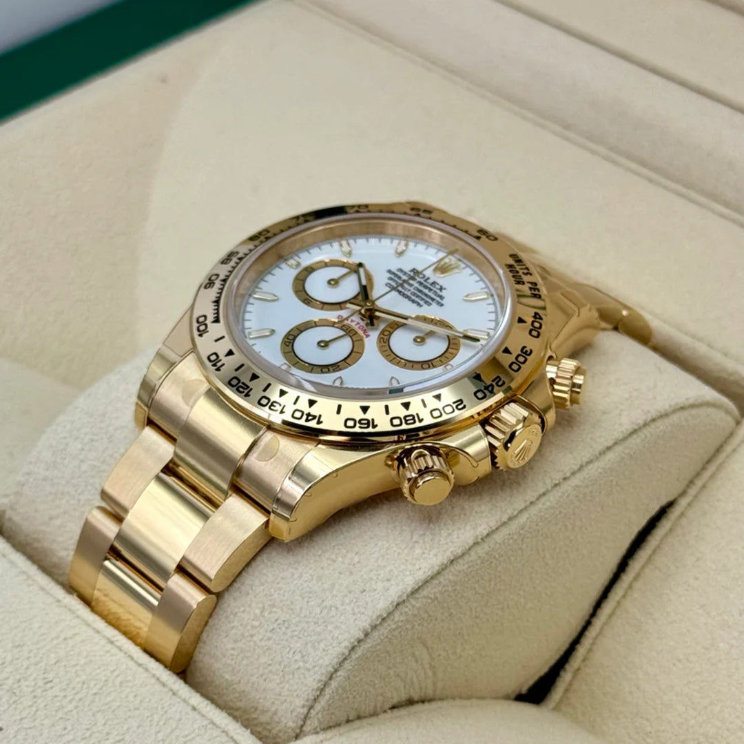 Daytona 40mm Oro giallo Quad Bianco