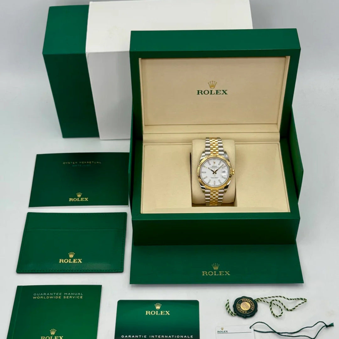 DateJust 41 mm Jubilee Acciaio/oro Quad. Bianco