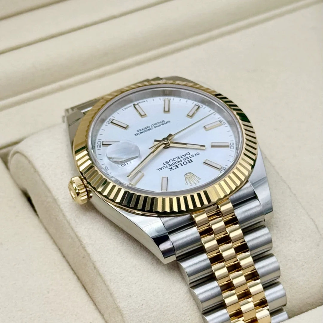 DateJust 41 mm Jubilee Acciaio/oro Quad. Bianco