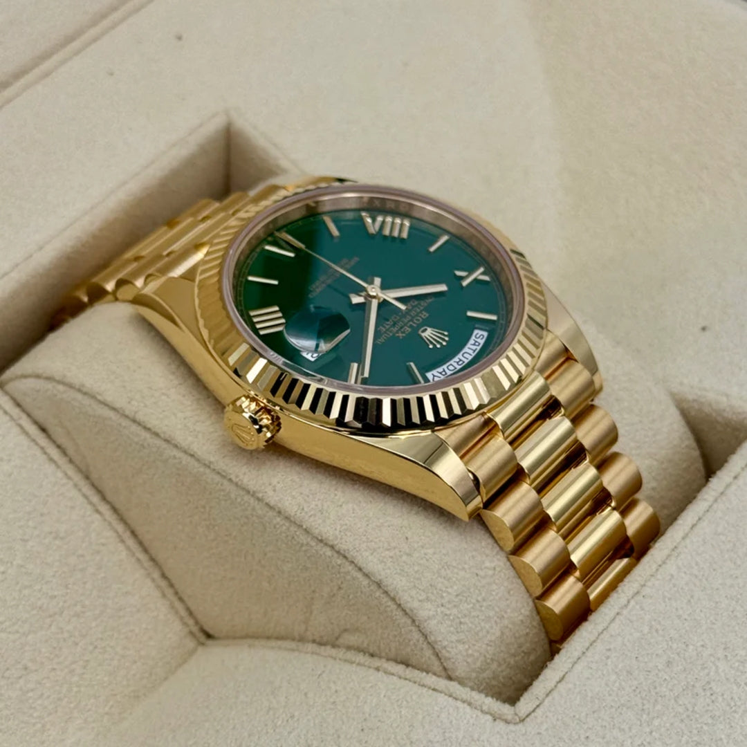 Daydate 40 mm Oro Giallo Quad. Verde
