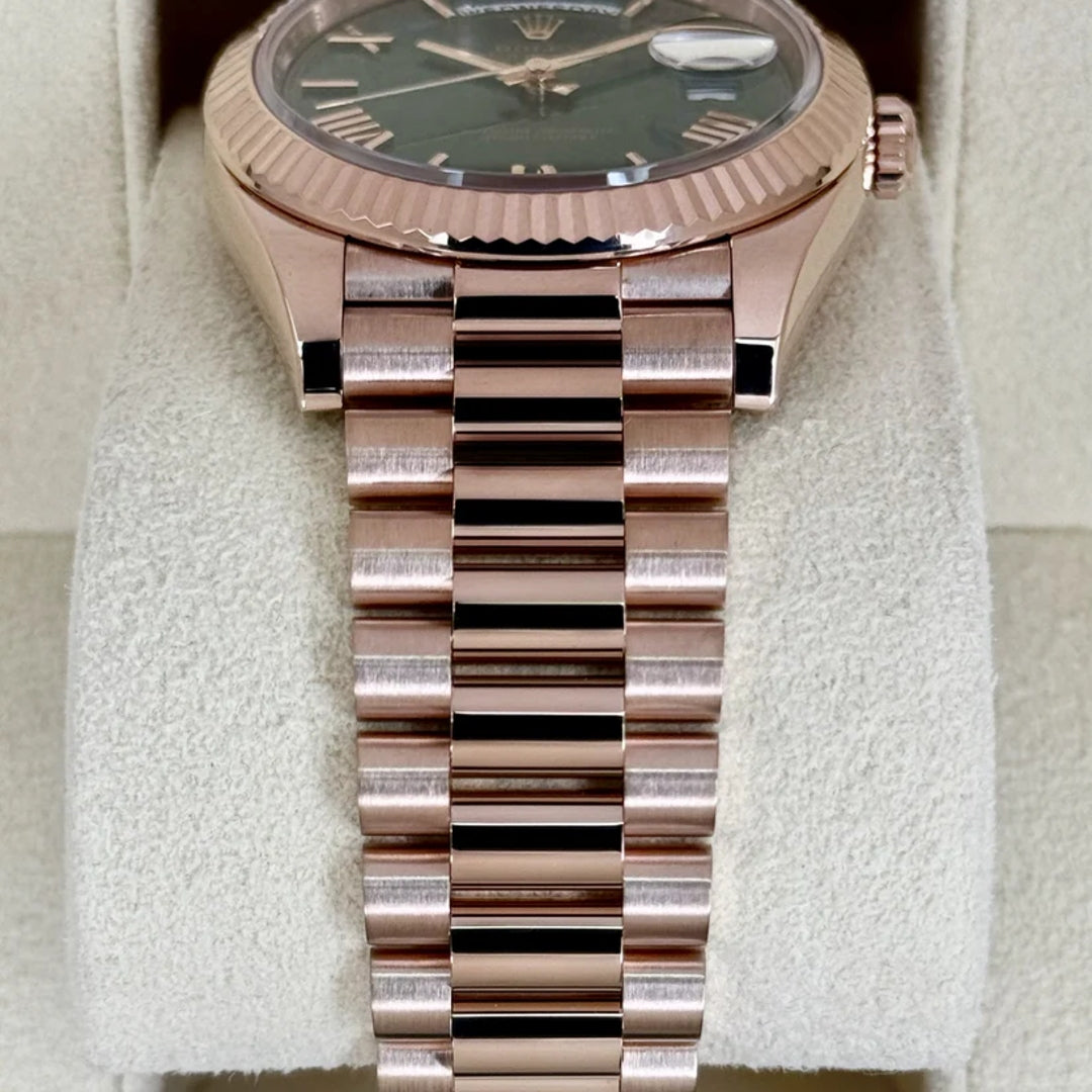 Daydate 40 mm Oro Rosè Quad. Verde
