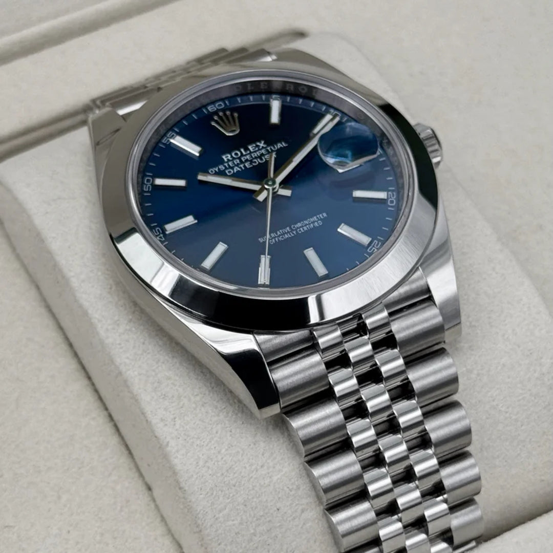 Datejust 41 mm Blu Jubilee Ghiera Liscia