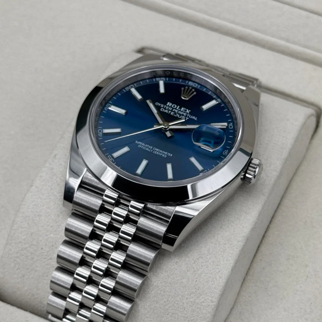 Datejust 41 mm Blu Jubilee Ghiera Liscia