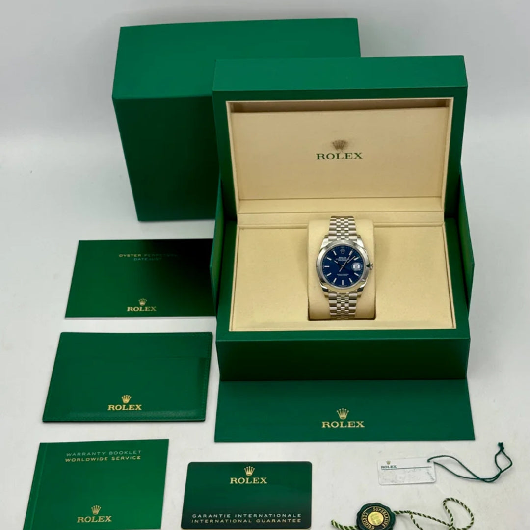 Datejust 41 mm Blu Jubilee Ghiera Liscia