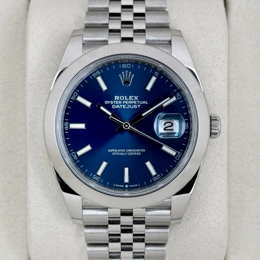Datejust 41 mm Blu Jubilee Ghiera Liscia