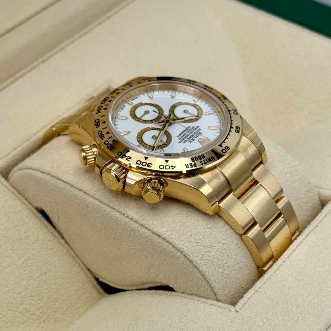 Daytona 40mm Oro giallo Quad Bianco