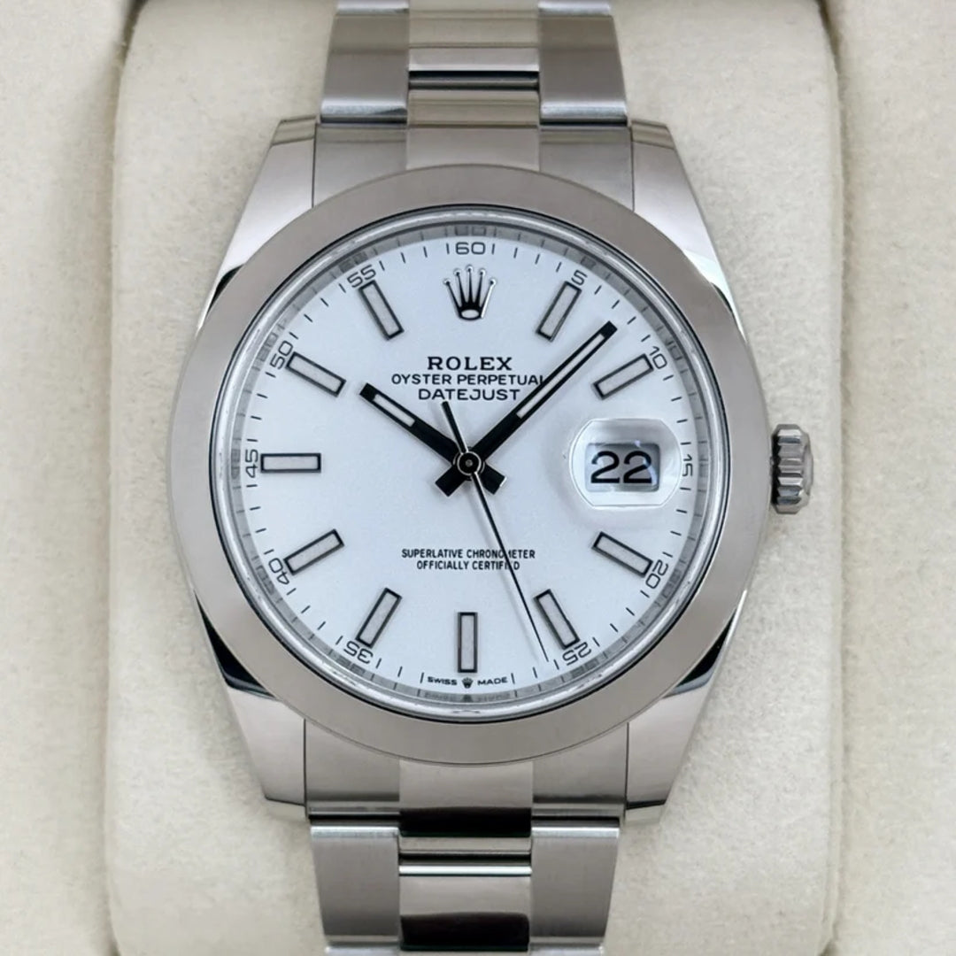 Datejust 41 Bianco Oyster Ghiera Liscia
