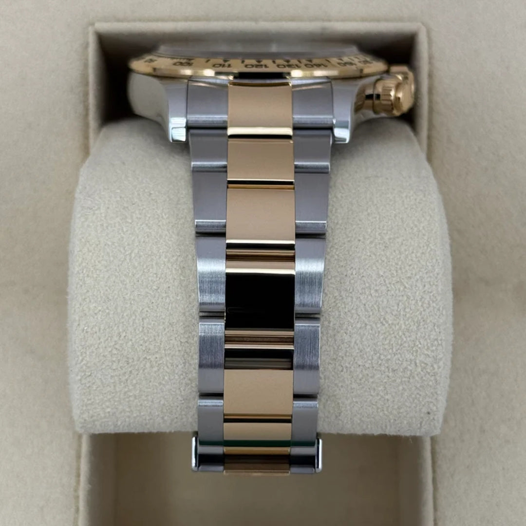 Daytona 40mm Acciaio/oro Quad Bianco