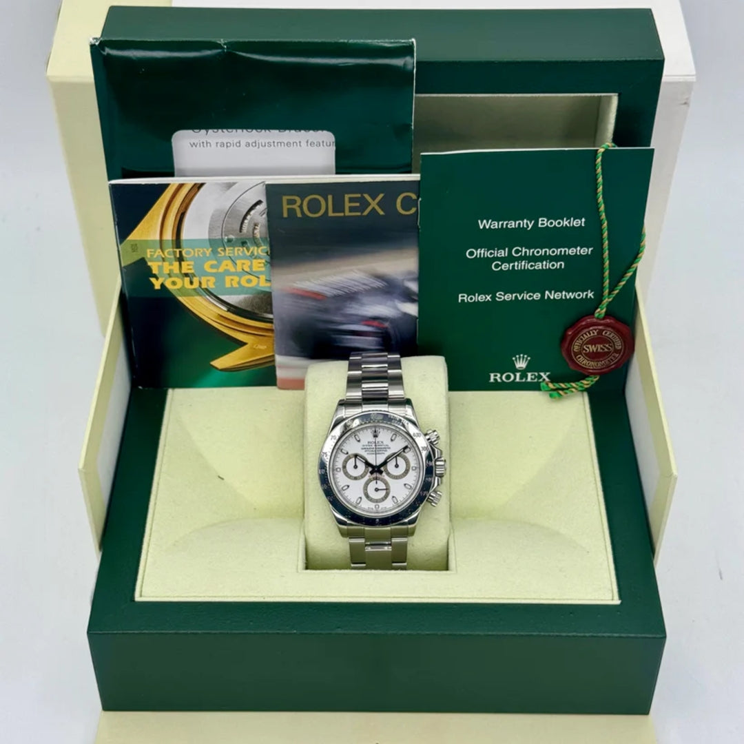 Daytona 40mm Acciaio Bianco