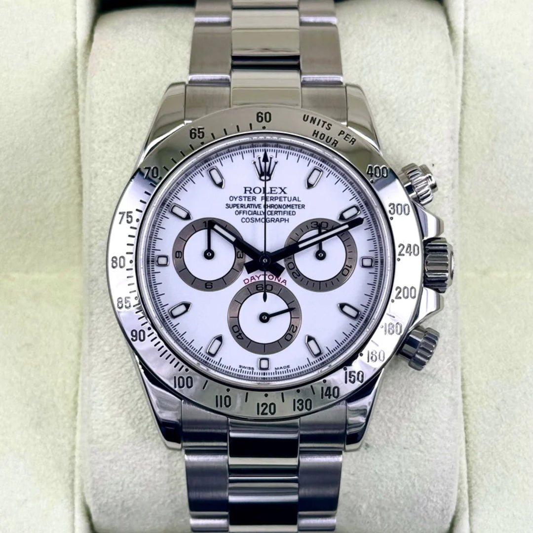 Daytona 40mm Acciaio Bianco