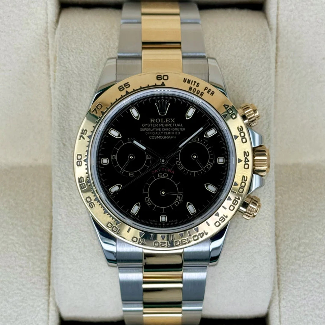 Daytona 40mm Acciaio/oro Quad. Nero