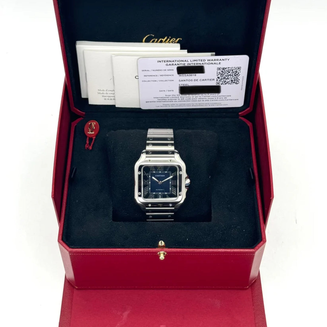Cartier Santos 39 mm blu