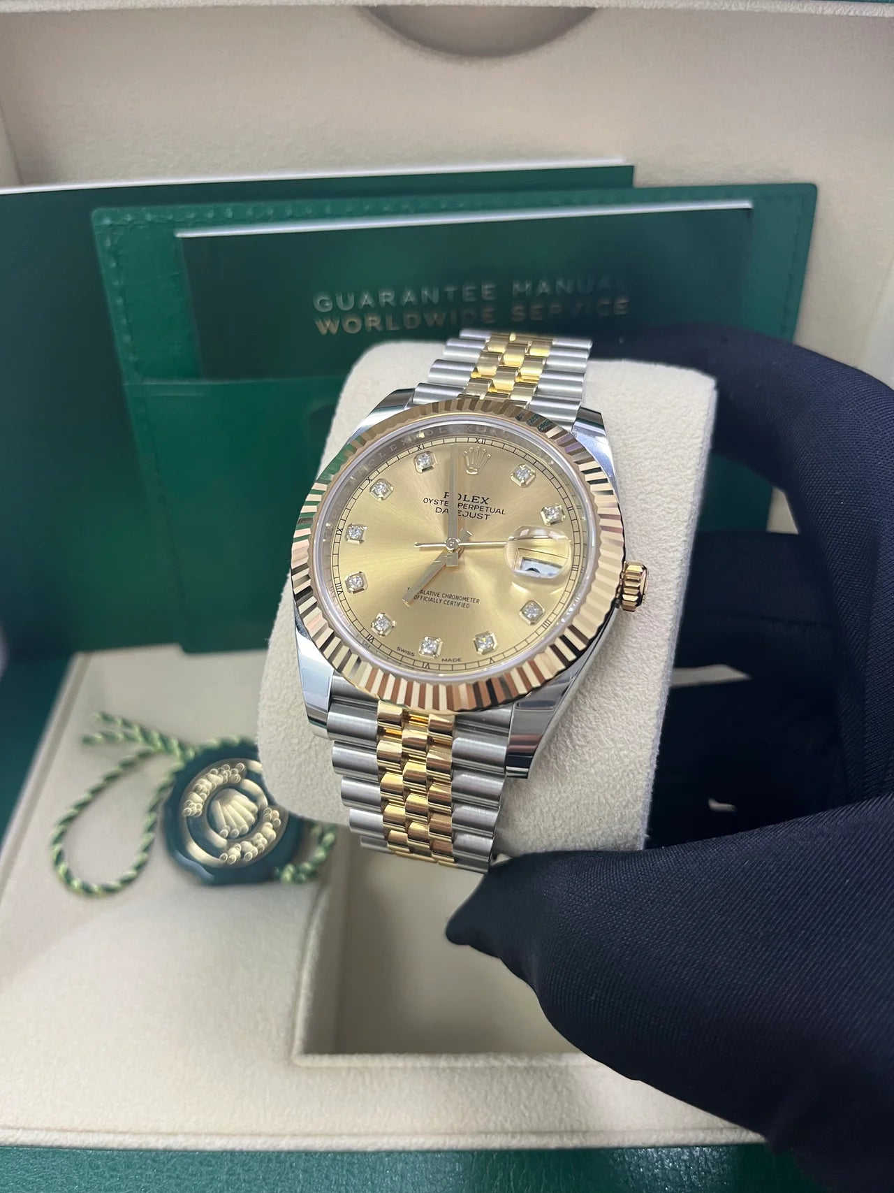 DateJust 41 mm Jubilee Acciaio/oro Quad. Nero