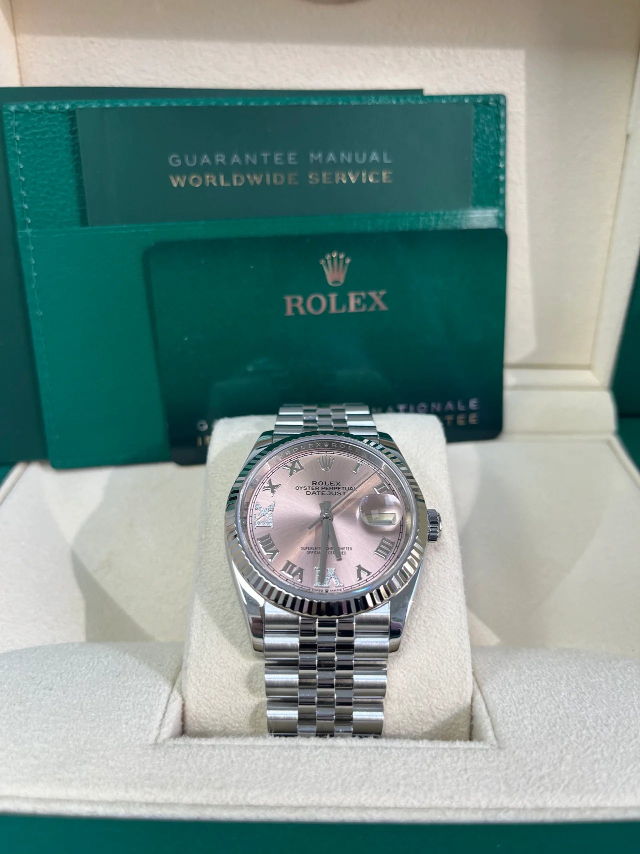 DateJust 36 mm Rosa Jubilee Num. Romani