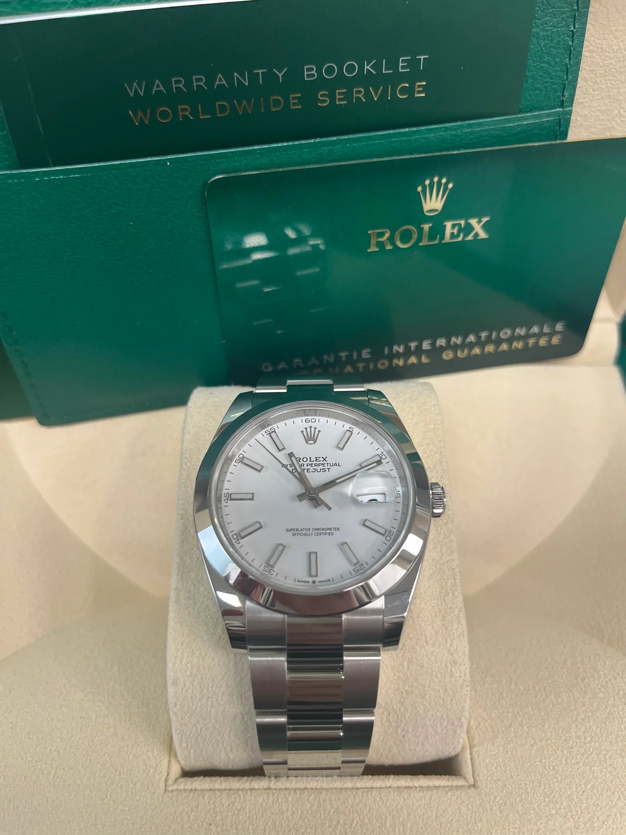 Datejust 41 Bianco Oyster Ghiera Liscia