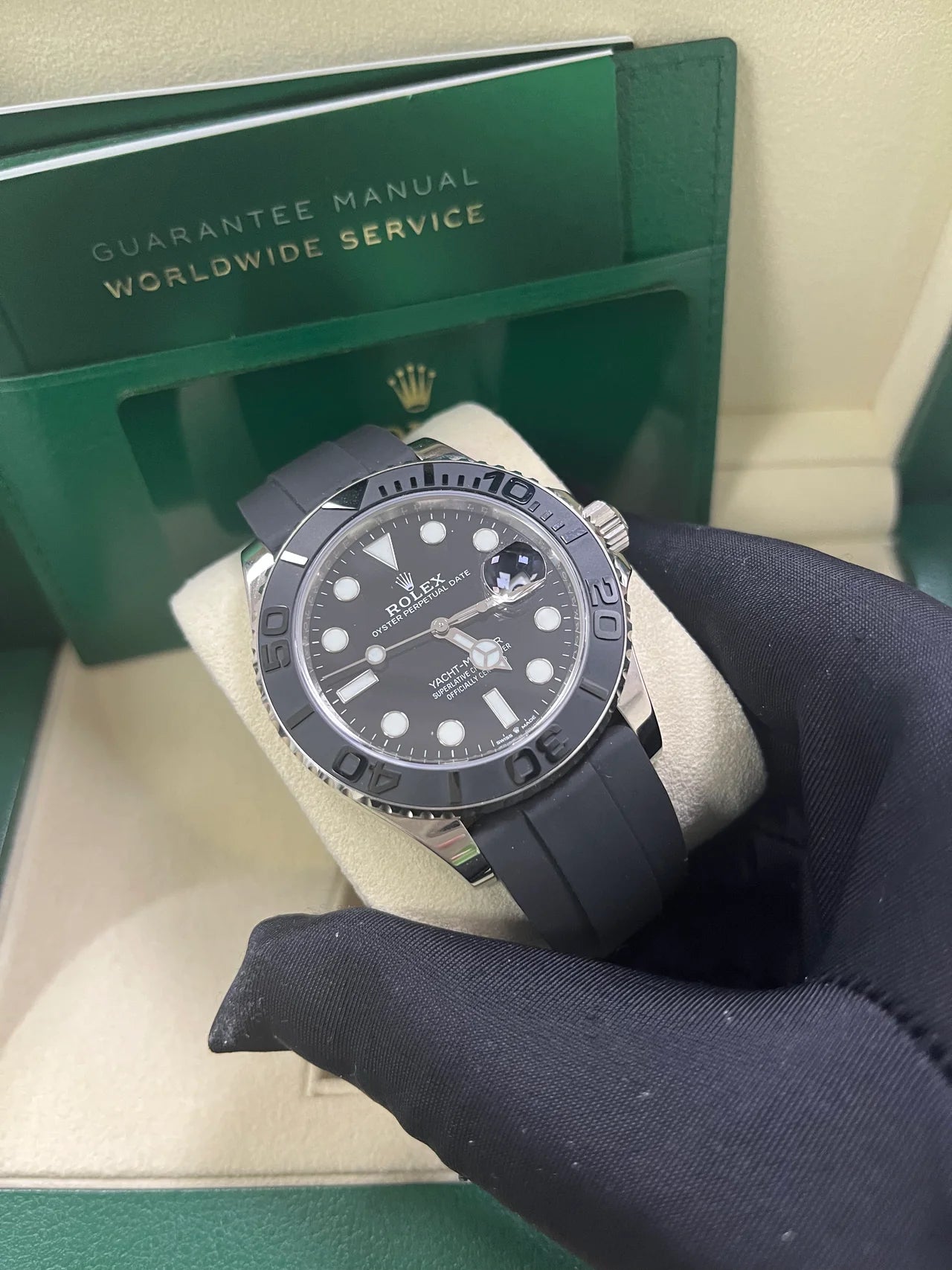 Yatch-master 42 mm Gomma Oro Bianco