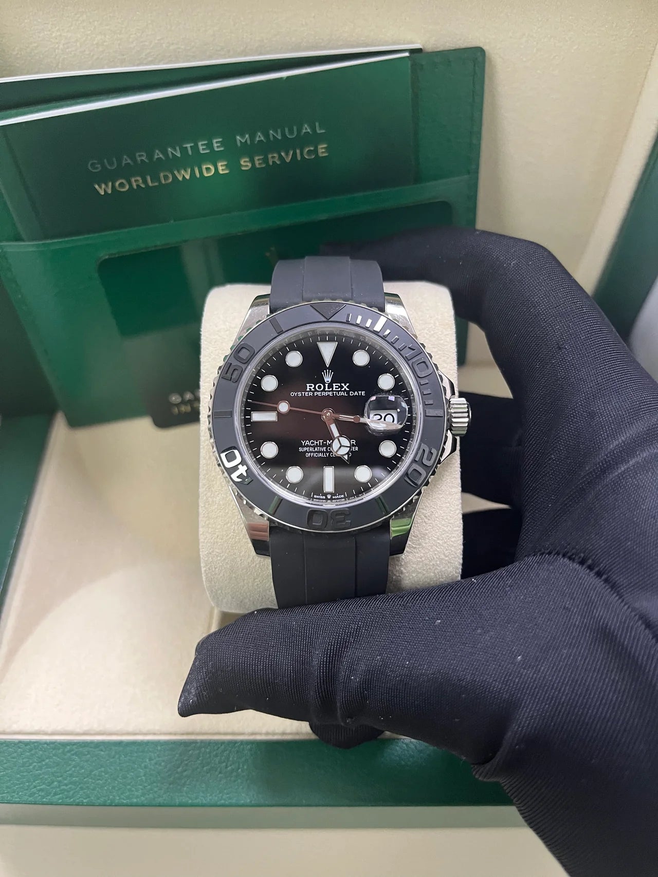 Yatch-master 42 mm Gomma Oro Bianco