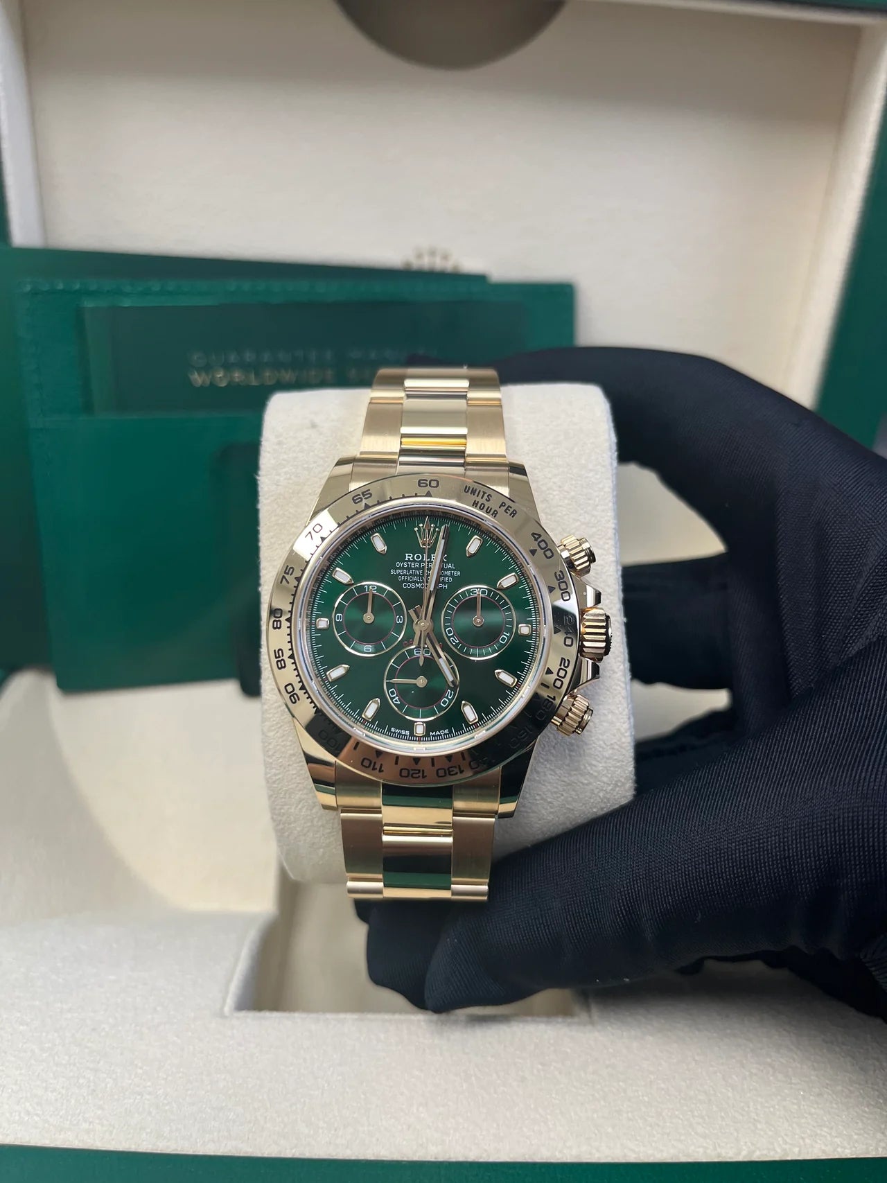Daytona 40mm Oro Giallo Quad Verde