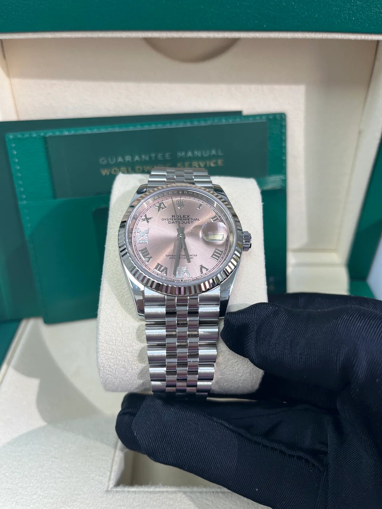 DateJust 36 mm Rosa Jubilee Num. Romani