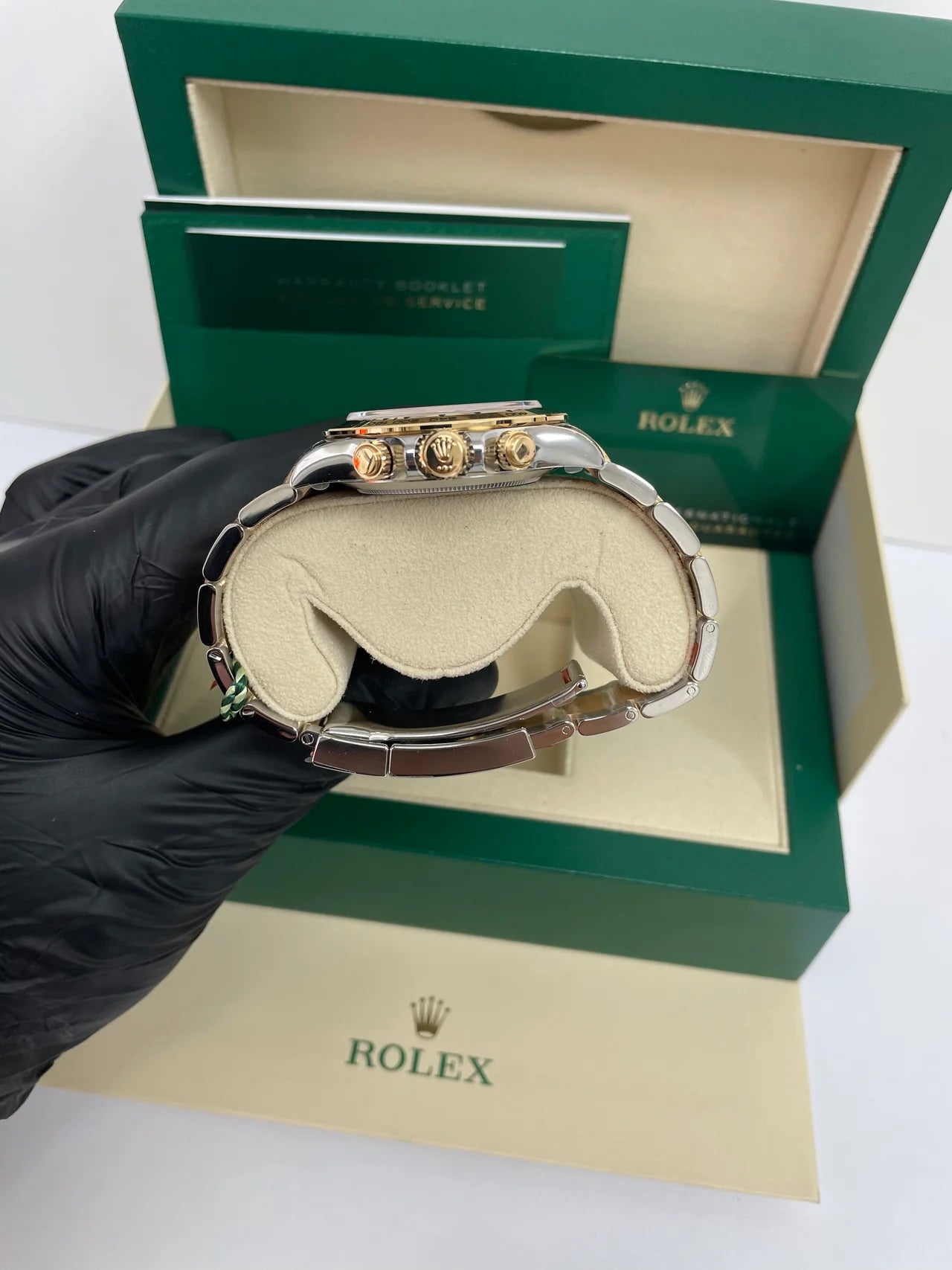 Daytona 40mm Acciaio/oro Quad Bianco