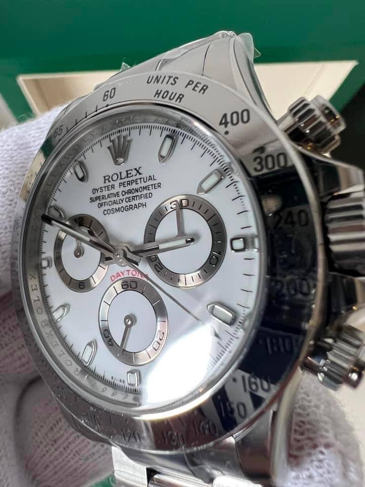 Daytona 40mm Acciaio Bianco