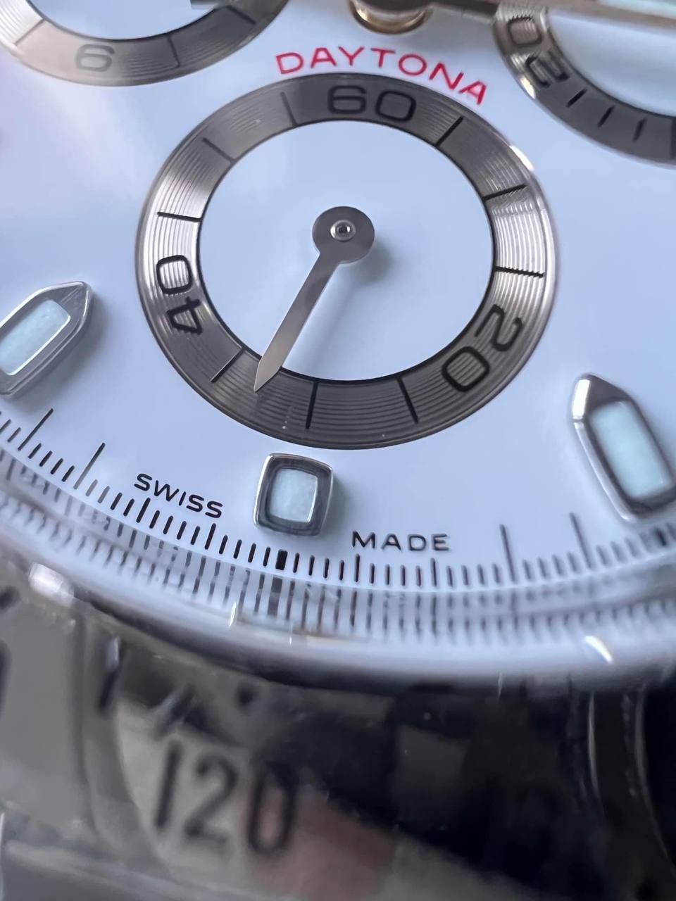 Daytona 40mm Acciaio Bianco