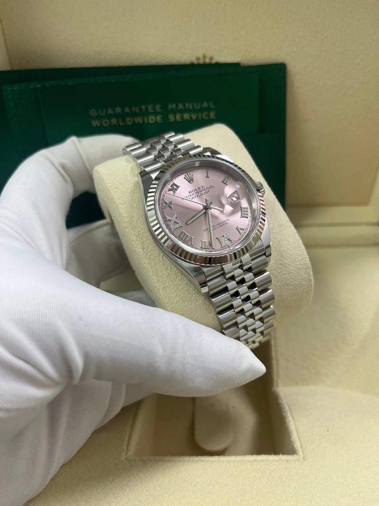 DateJust 36 mm Rosa Jubilee Num. Romani
