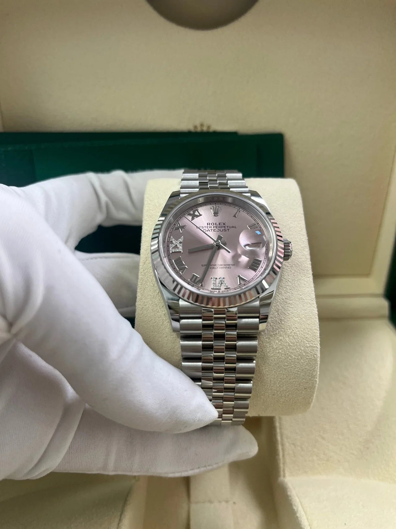DateJust 36 mm Rosa Jubilee Num. Romani