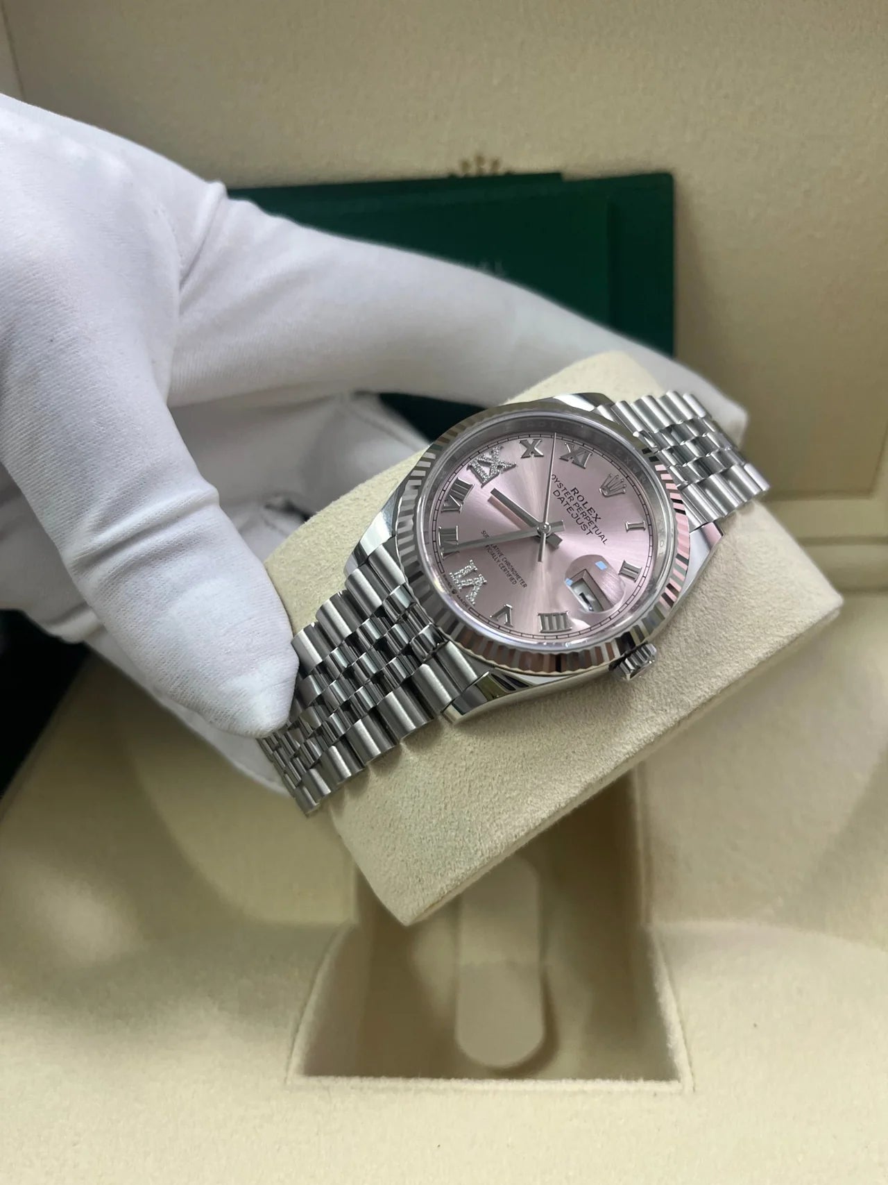 DateJust 36 mm Rosa Jubilee Num. Romani