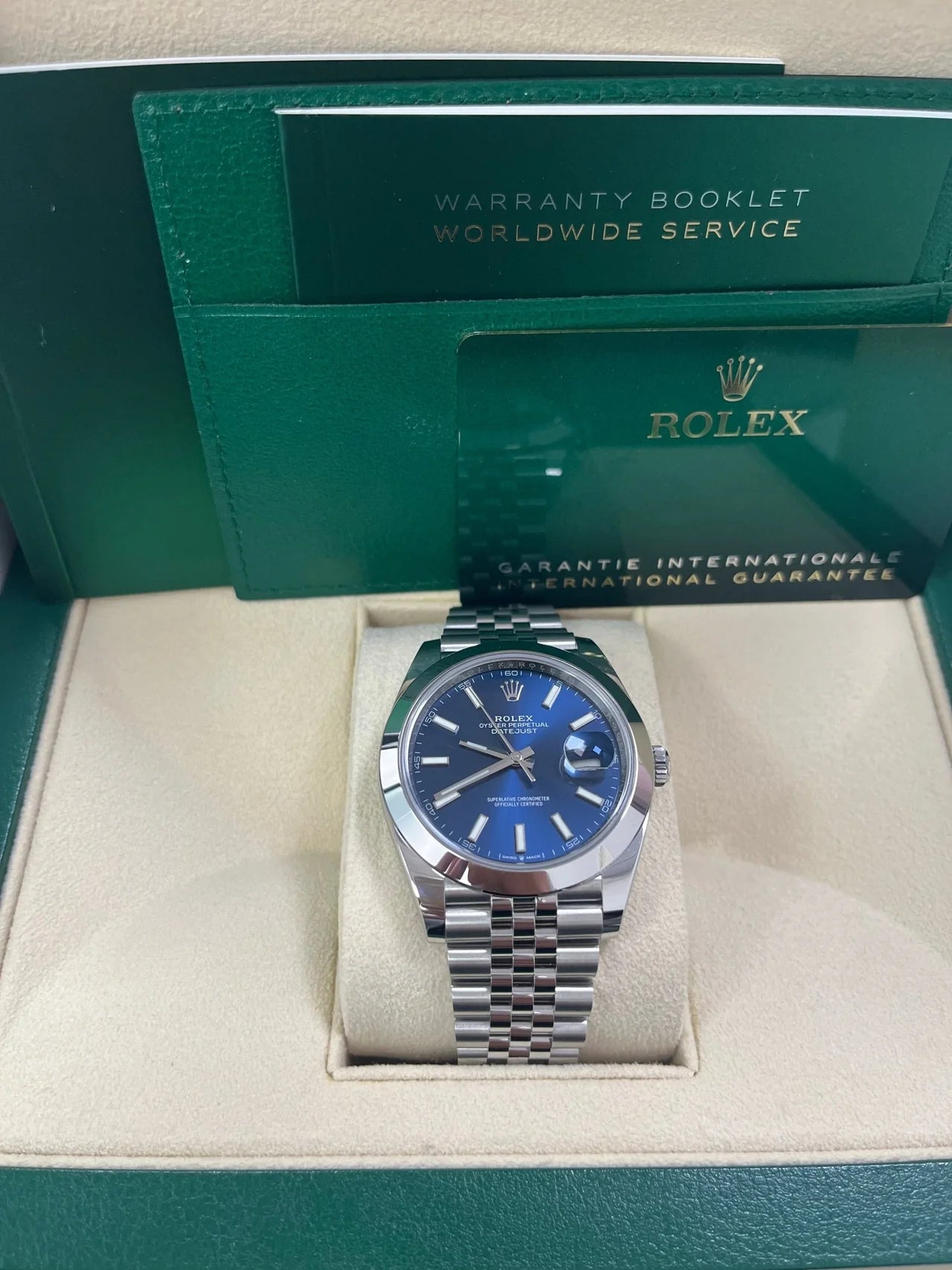 Datejust 41 mm Blu Jubilee Ghiera Liscia