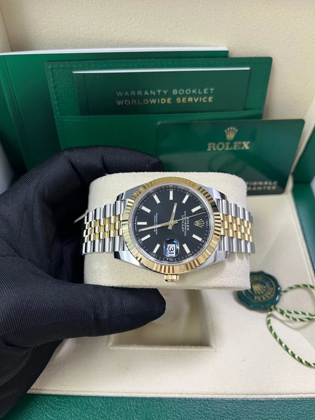 Datejust 41 mm Jubilee Acciaio/oro Quad. Nero