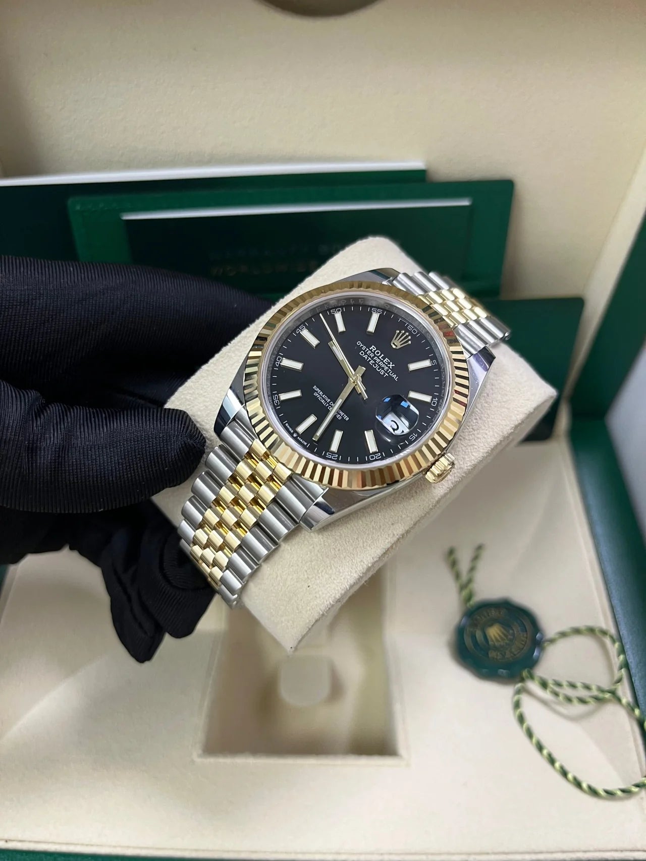 Datejust 41 mm Jubilee Acciaio/oro Quad. Nero